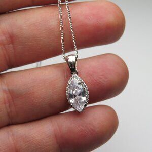 Sterling Silver Diamond & Gemstone Earring Pendant Chain Set